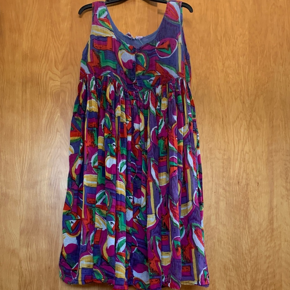 Sita 100% Cotton Bohemian Festival Babydoll Colorful hippie Dress made in Nepal